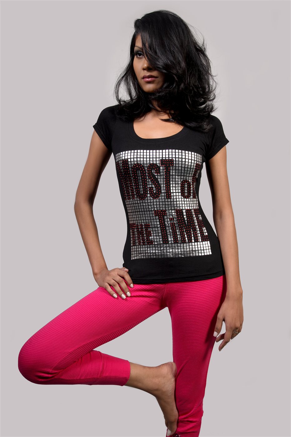 Black Graphic Print Tee