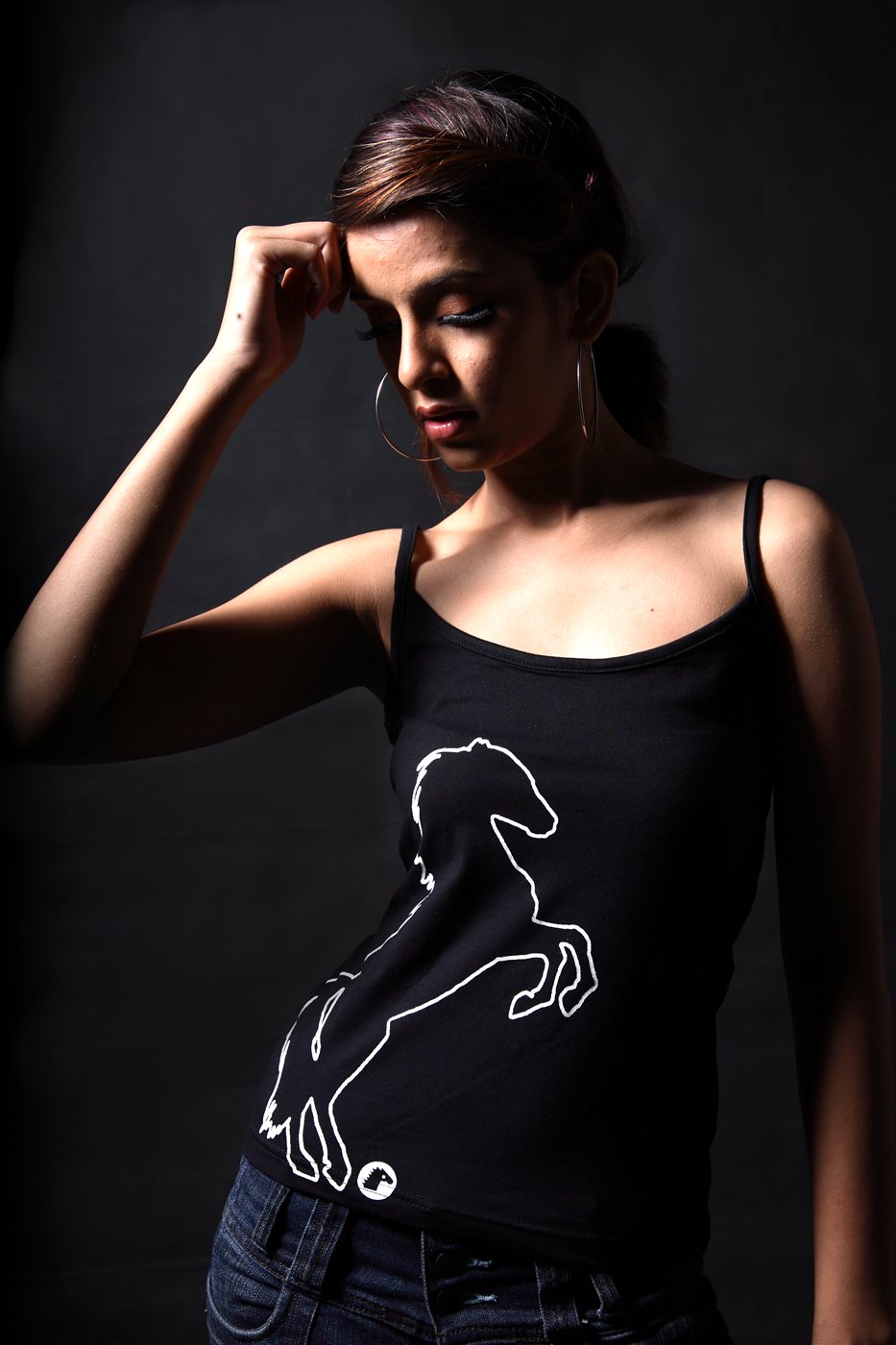 Black Horse Graphic Cami Top
