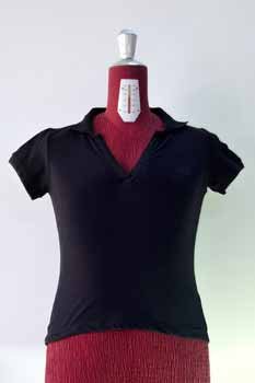 Black Polo Collar Top