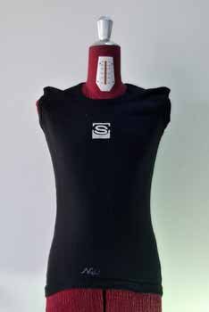 Black Sleeveless Logo Top
