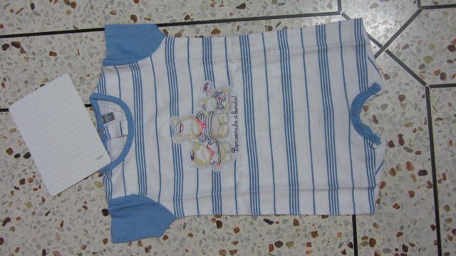 Blue Striped Sailor Bear Romper