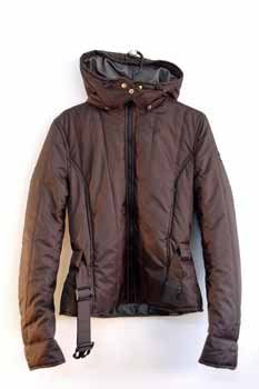 Brown Quilted Hooded Jacket