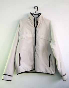 Cream Black-Trim Zip Jacket