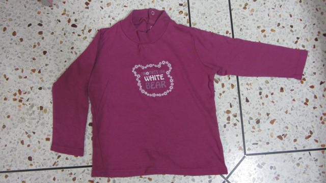 Girls Berry Bear Turtleneck Top