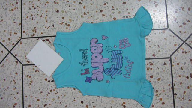 Girls Teal Super Fun Top