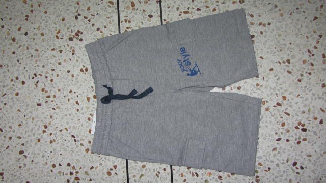 Grey Drawstring Cargo Shorts