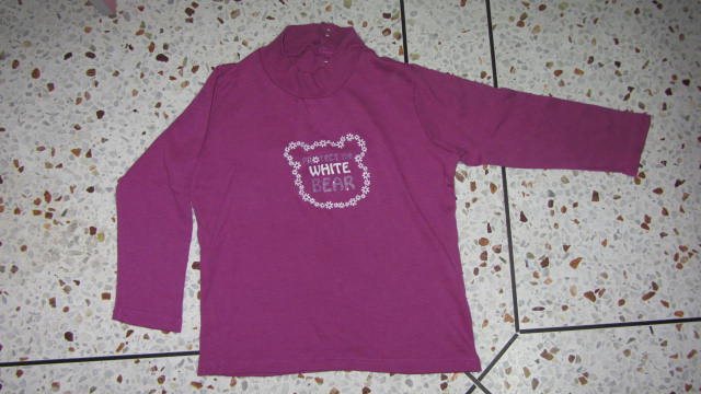 Magenta White Bear Turtleneck