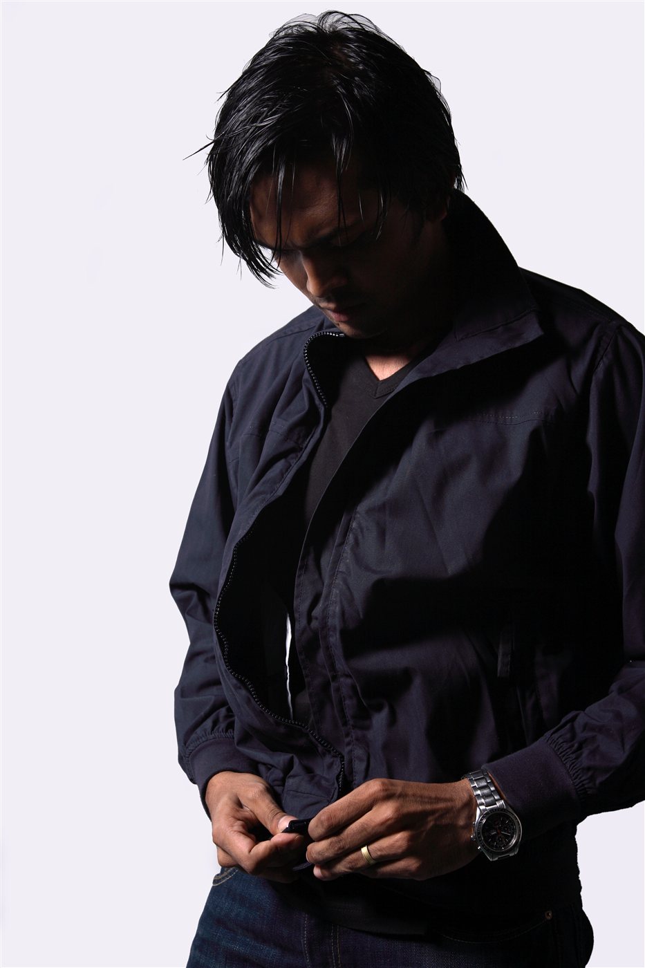 Navy Zip Utility Jacket