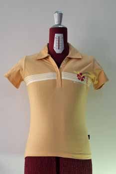 Peach Floral Embroidered Polo