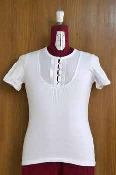 White Pintuck Bib Top
